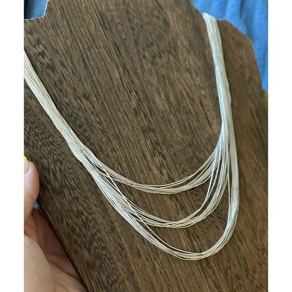 QT Southwest 30 Strand Liquid Sterling Silver Layered Necklace 18-21” Cones - Picture 4 of 9